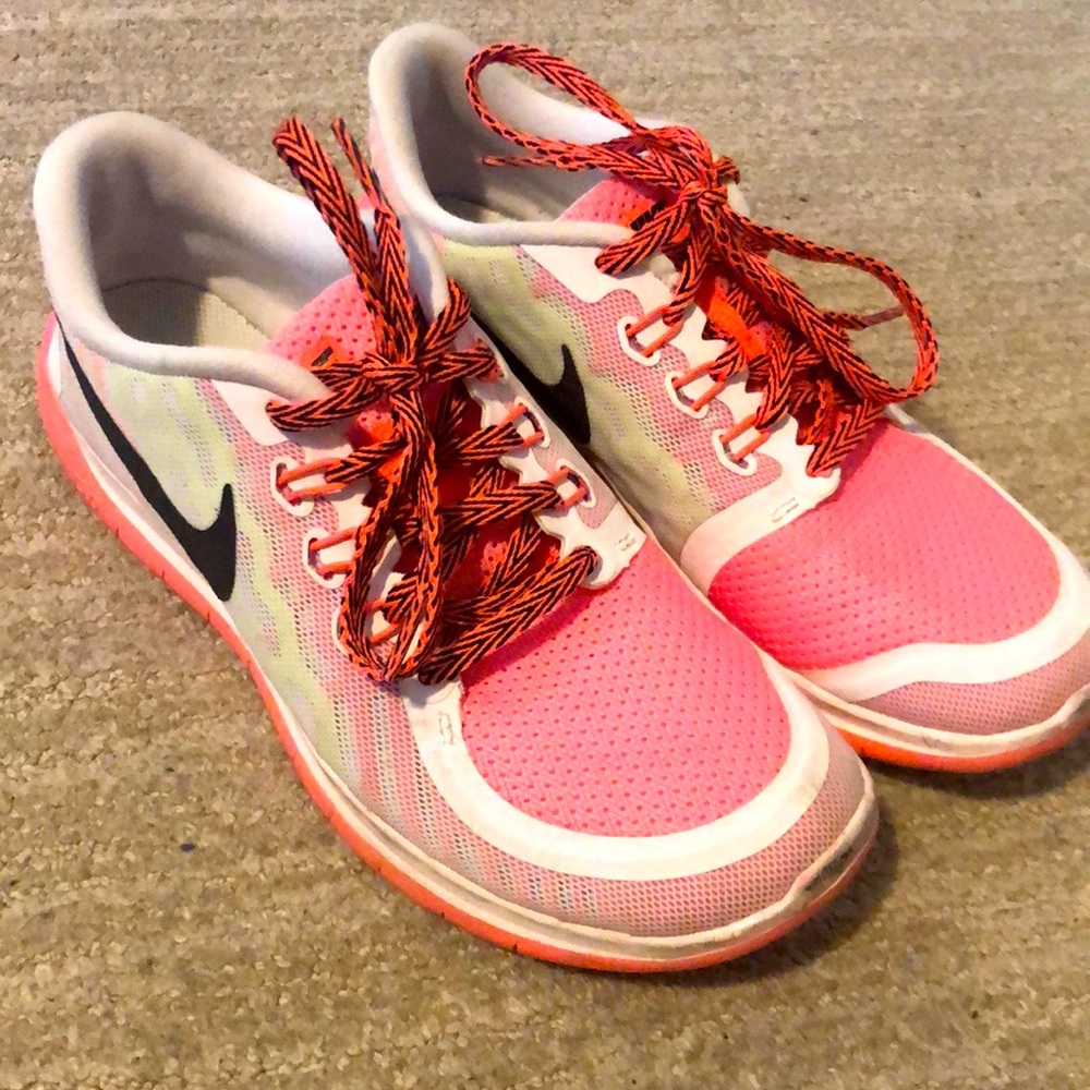 Nike free 5.0 neon running sneakers